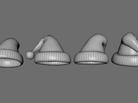 Christmas Santa Claus Hat v002 3D Model