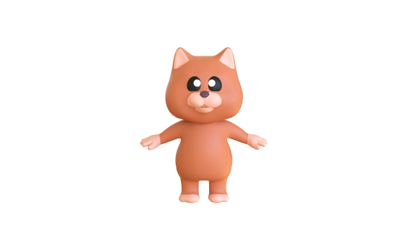 High-Quality 3D Cartoon Cat Animated 3Dモデル .c4d .max .obj .3ds .fbx .stl .blend 