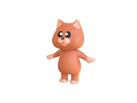 High-Quality 3D Cartoon Cat Animated 3Dモデル