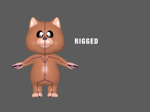 High-Quality 3D Cartoon Cat Animated 3D Model