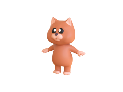 High-Quality 3D Cartoon Cat Animated 3Dモデル