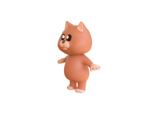 High-Quality 3D Cartoon Cat Animated 3D Model