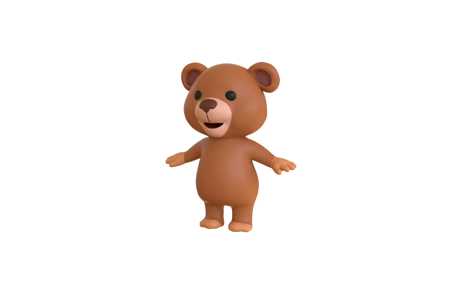 High-Quality 3D Cartoon Bear Animated 3D Model .c4d .max .obj .3ds .fbx .stl .blend 