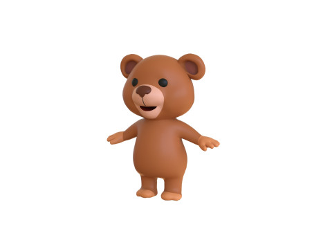 High-Quality 3D Cartoon Bear Animated 3D Model