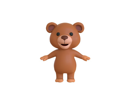High-Quality 3D Cartoon Bear Animated 3D Model