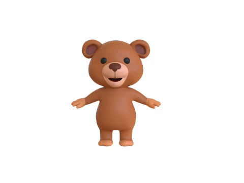 High-Quality 3D Cartoon Bear Animated 3D Model