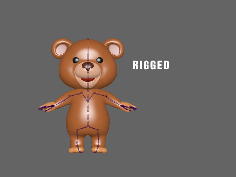 High-Quality 3D Cartoon Bear Animated 3D Model