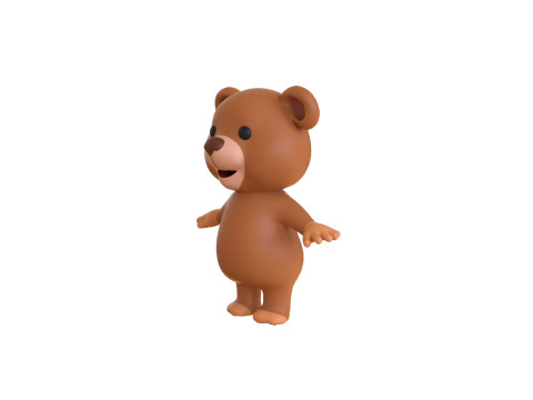 High-Quality 3D Cartoon Bear Animated 3D Model