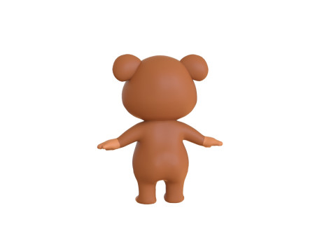 High-Quality 3D Cartoon Bear Animated 3D Model