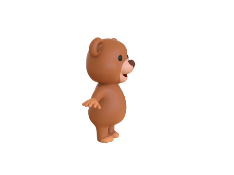 High-Quality 3D Cartoon Bear Animated 3D Model