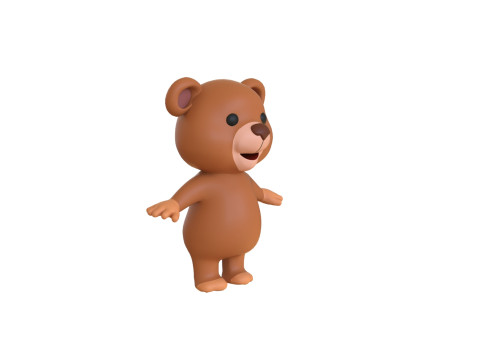 High-Quality 3D Cartoon Bear Animated 3D Model