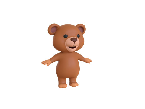 High-Quality 3D Cartoon Bear Animated 3D Model