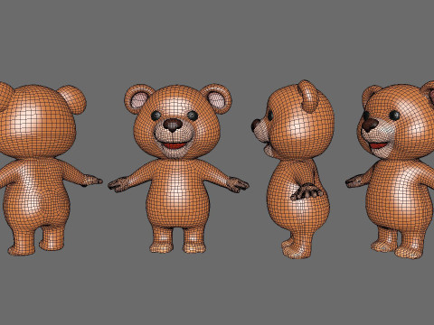 High-Quality 3D Cartoon Bear Animated 3D Model