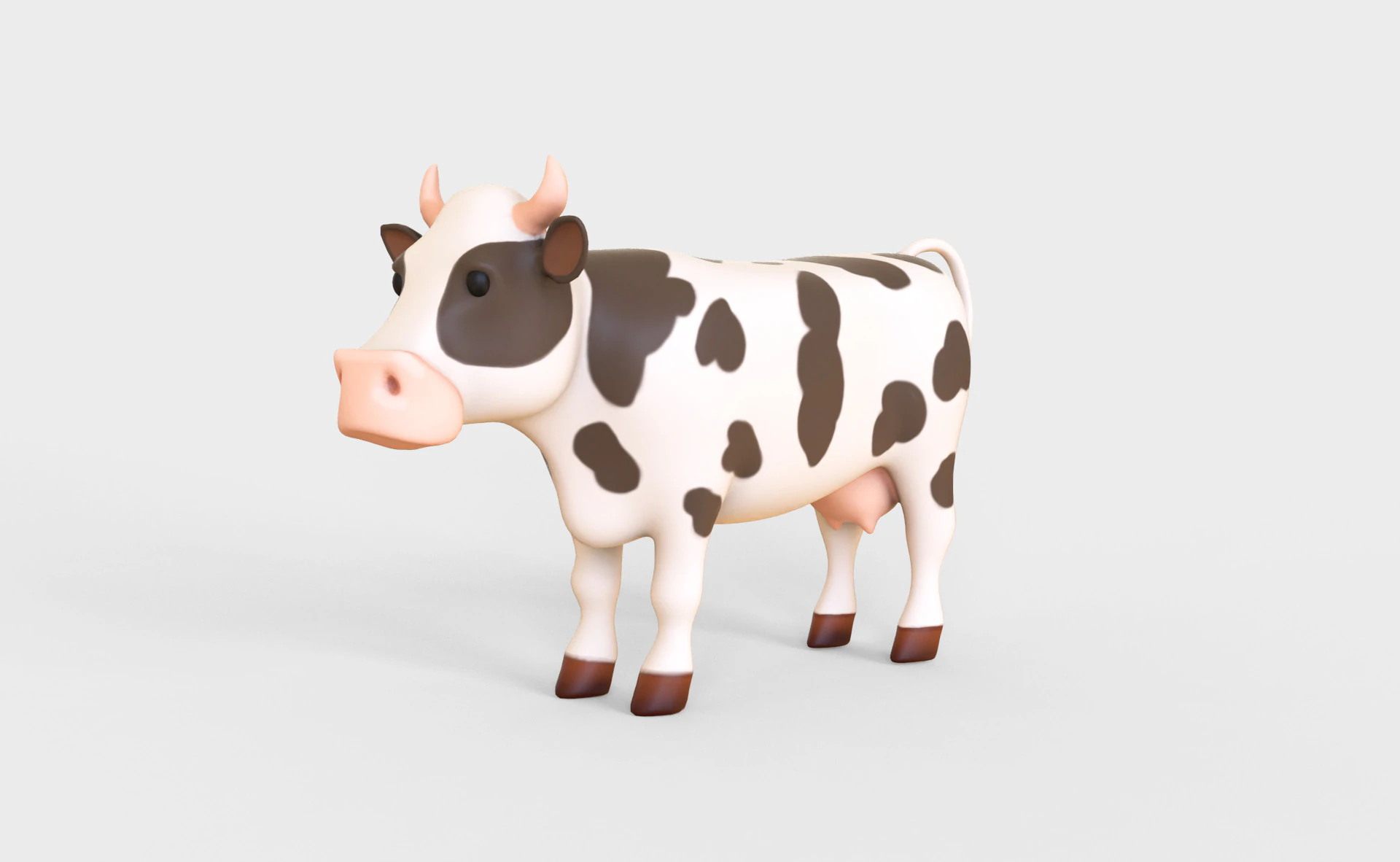Cartoon Cow Animal 3D Model .c4d .max .obj .3ds .fbx .stl .blend 