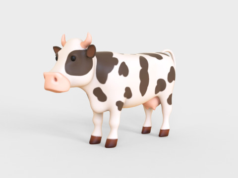 Cartoon Cow Animal 3D Модель