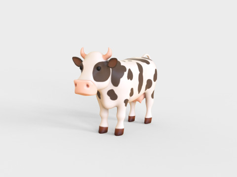 Cartoon Cow Animal 3D Model