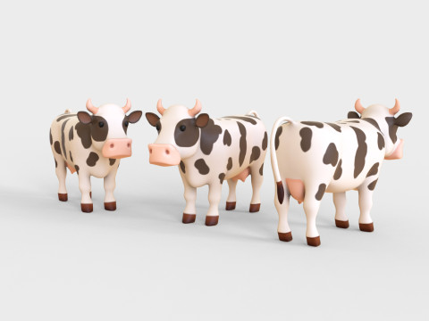 Cartoon Cow Animal 3D Model