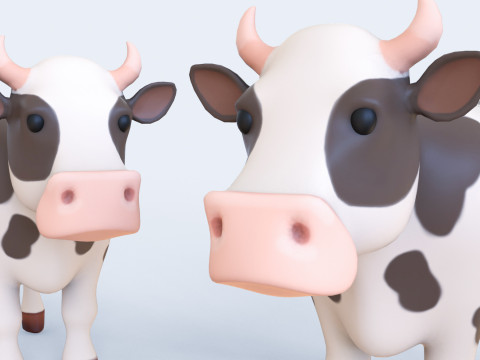 Cartoon Cow Animal 3D Model