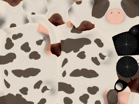 Cartoon Cow Animal 3D Model