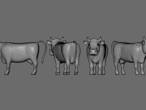 Cartoon Cow Animal 3D Model