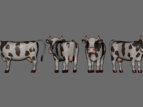 Cartoon Cow Animal 3D Model