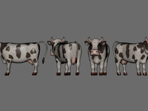 Cartoon Cow Animal 3D Model