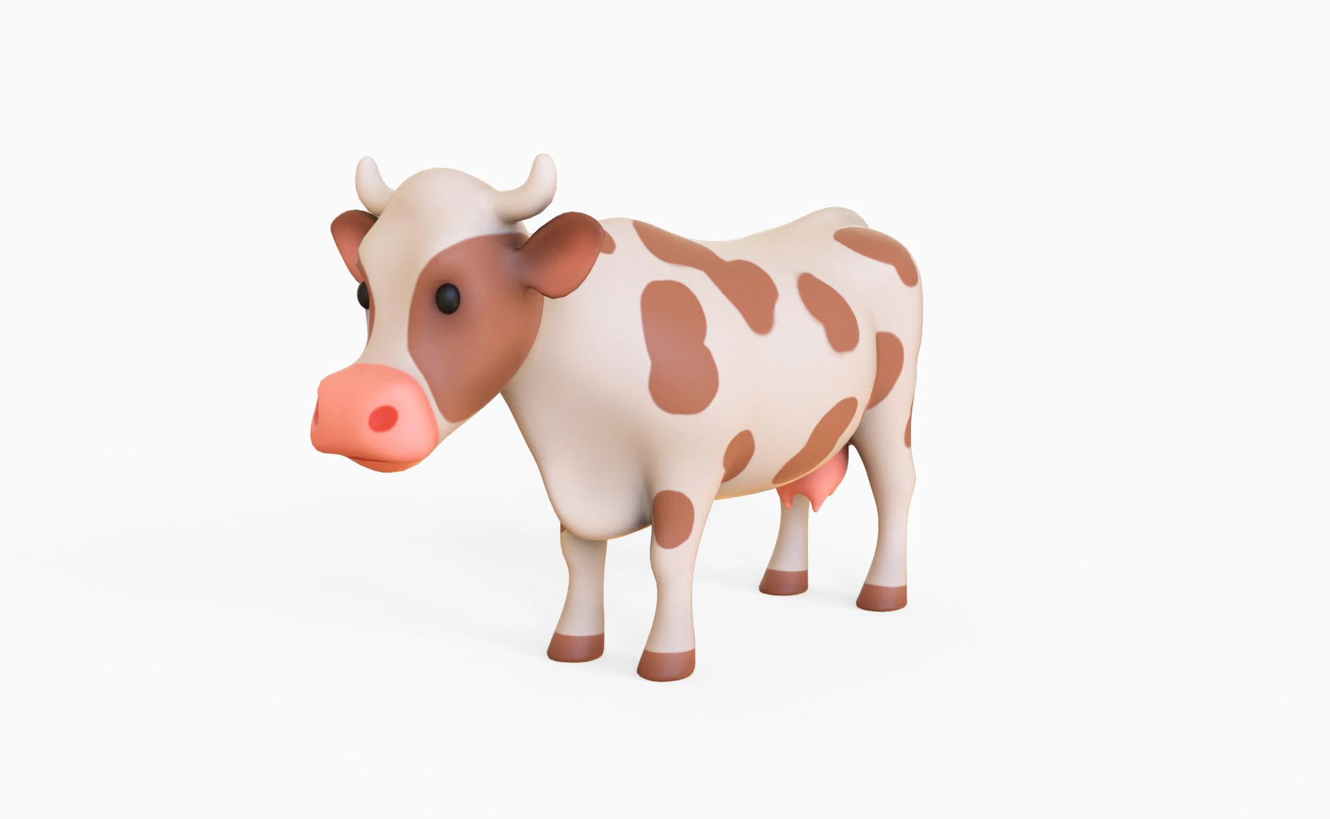 漫画の乳牛 3Dモデル .c4d .max .obj .3ds .fbx .stl .blend