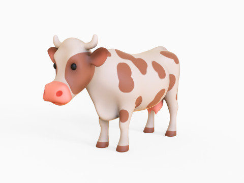 Cartoon Milk Cow 3D Модель