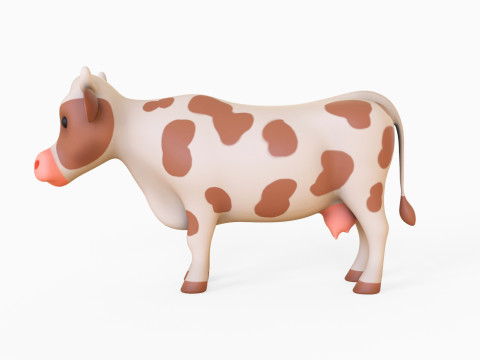 Cartoon Milk Cow 3Dモデル