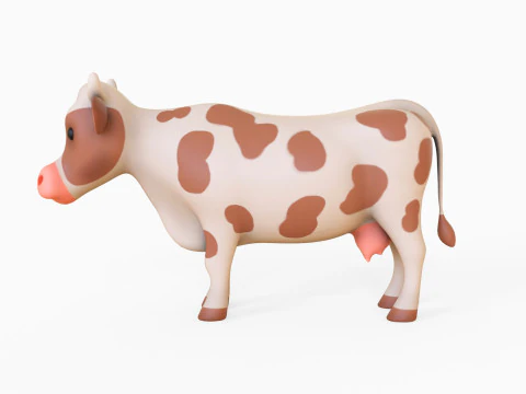 漫画の乳牛 3Dモデル