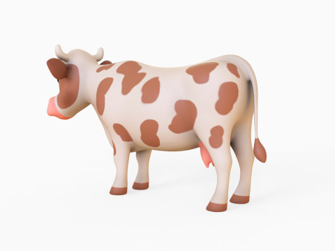 Cartoon Milk Cow 3Dモデル