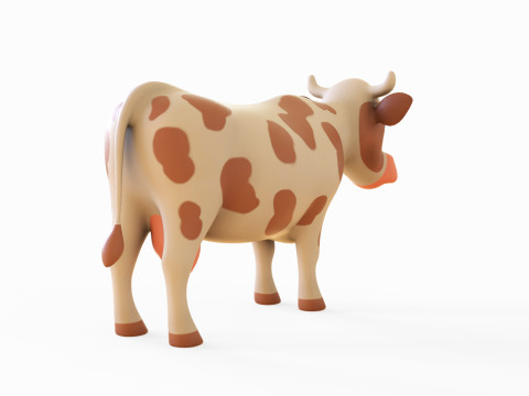 Cartoon Milk Cow 3Dモデル