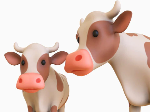 漫画の乳牛 3Dモデル