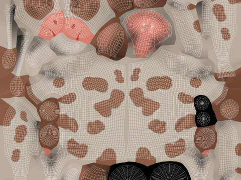 Cartoon Milk Cow 3Dモデル