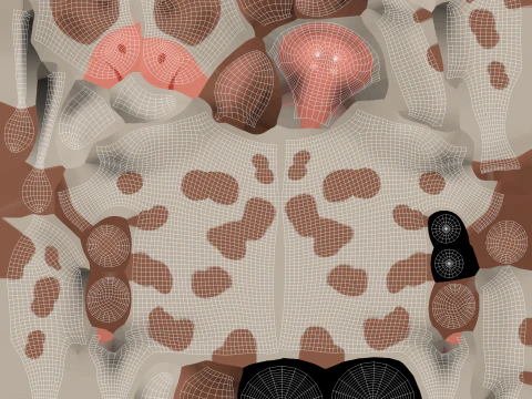 漫画の乳牛 3Dモデル