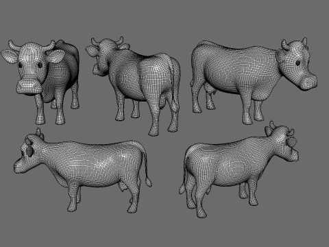 漫画の乳牛 3Dモデル