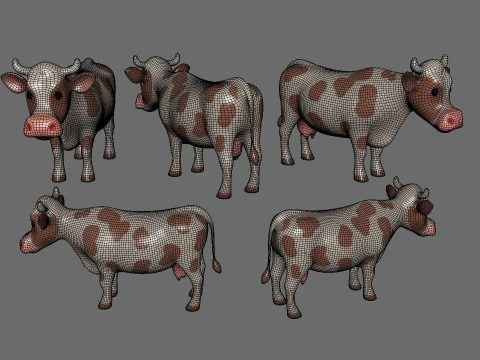 漫画の乳牛 3Dモデル