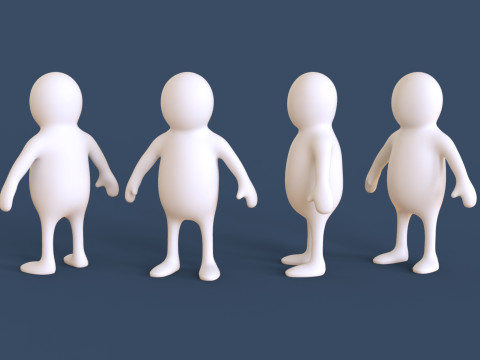 Stickman Rigged Low Poly 3Dモデル