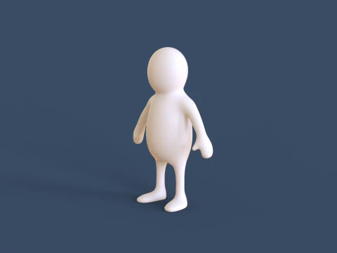 Stickman Rigged Low Poly 3D Model