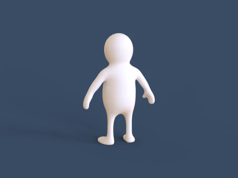 Stickman Rigged Low Poly 3D Model