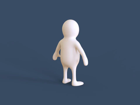 Stickman Rigged Low Poly 3D Model