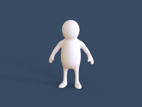 Stickman Rigged Low Poly 3D Model