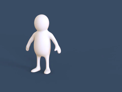 Stickman Rigged Low Poly 3D Model