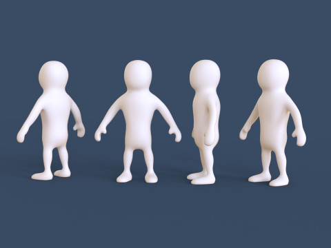 Stickman 01 Rigged Low Poly 3Dモデル