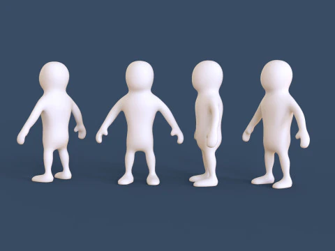Stickman 01 Rigged Low Poly 3D Model
