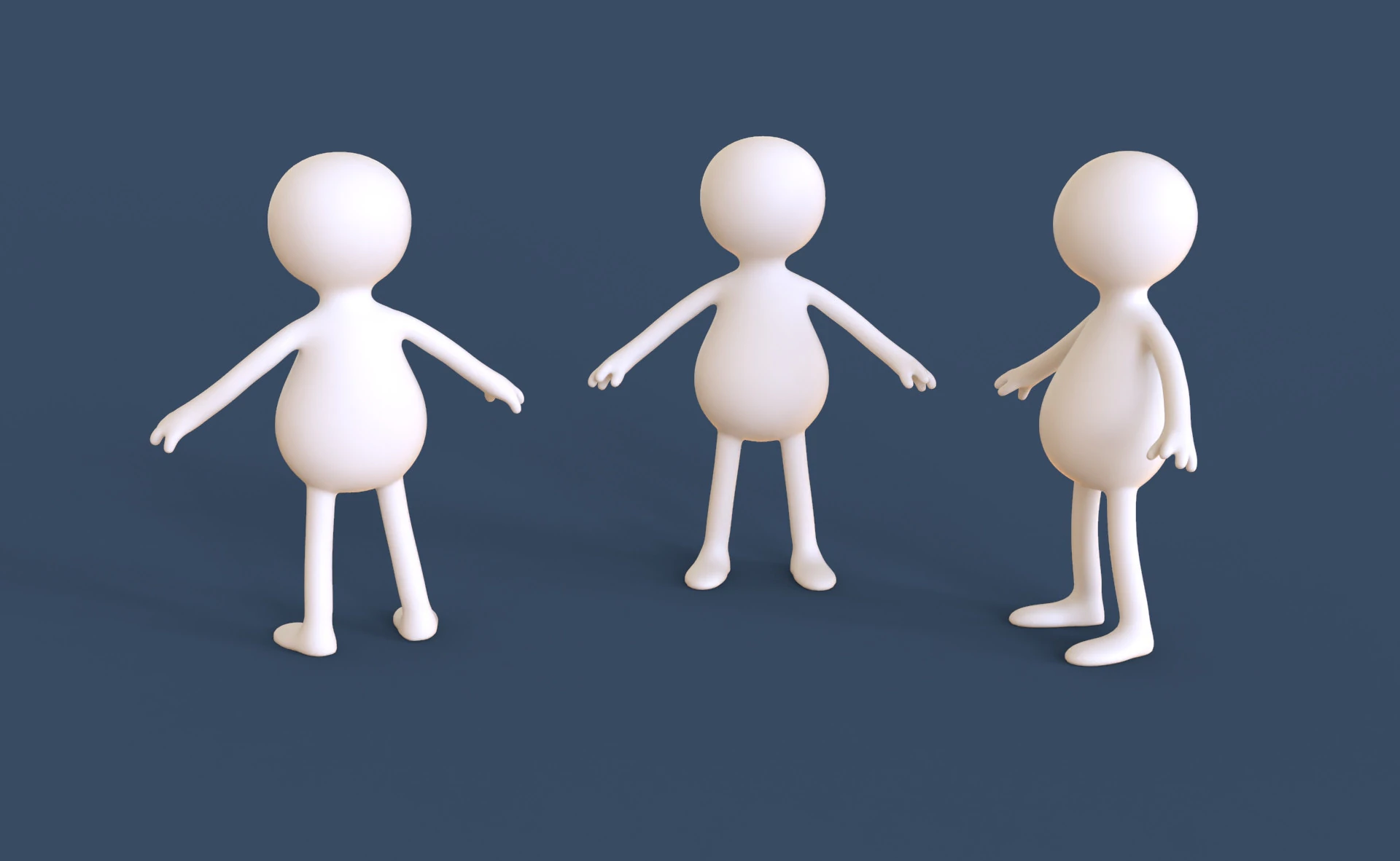 Stickman 02 リグ付きローポリ 3Dモデル .c4d .max .obj .3ds .fbx .stl .blend