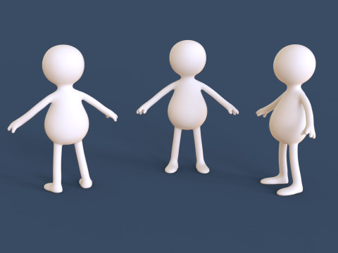 Stickman 02 Rigged Low Poly Modèle 3D