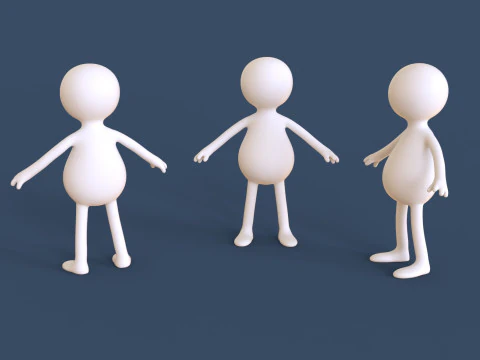 Çöp Adam 02 Arma Düşük Poli 3D Model