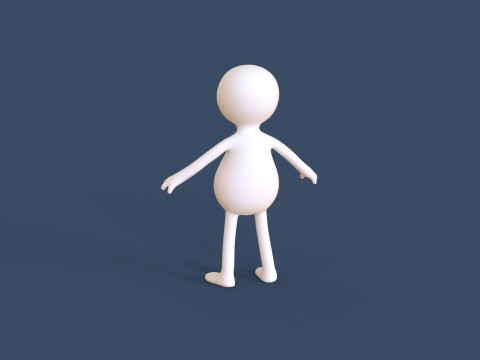 Stickman 02 Rigged Low Poly 3Dモデル