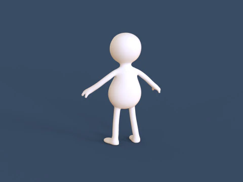 Stickman 02 リグ付きローポリ 3Dモデル